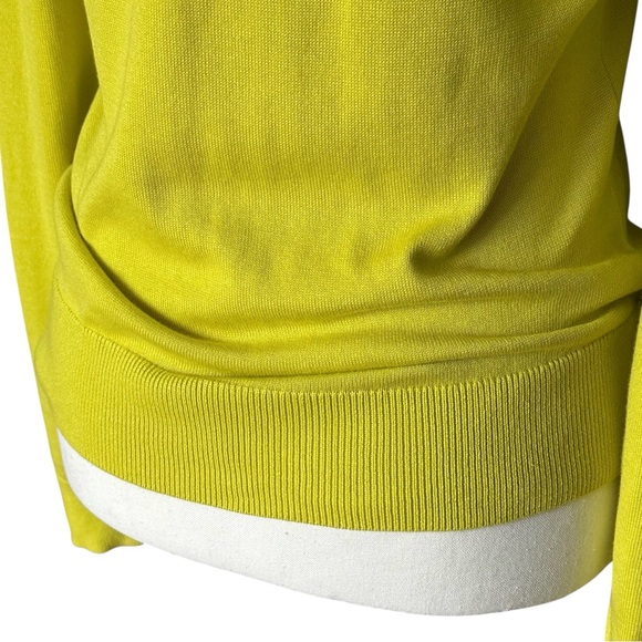 Banana Republic Chartreuse Polka Dot Trim Cardigan Medium - Picture 4 of 9